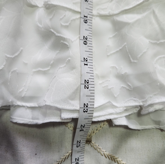 Lulus White Strapless Tiered Mini Dress Small Floral Jacquard Textured Bridal - Picture 5 of 5